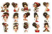 Messy Bun Girls PNG Clipart, a Person Illustration by Nicolle's Colorful Art (Thumbnail 6 of 7)