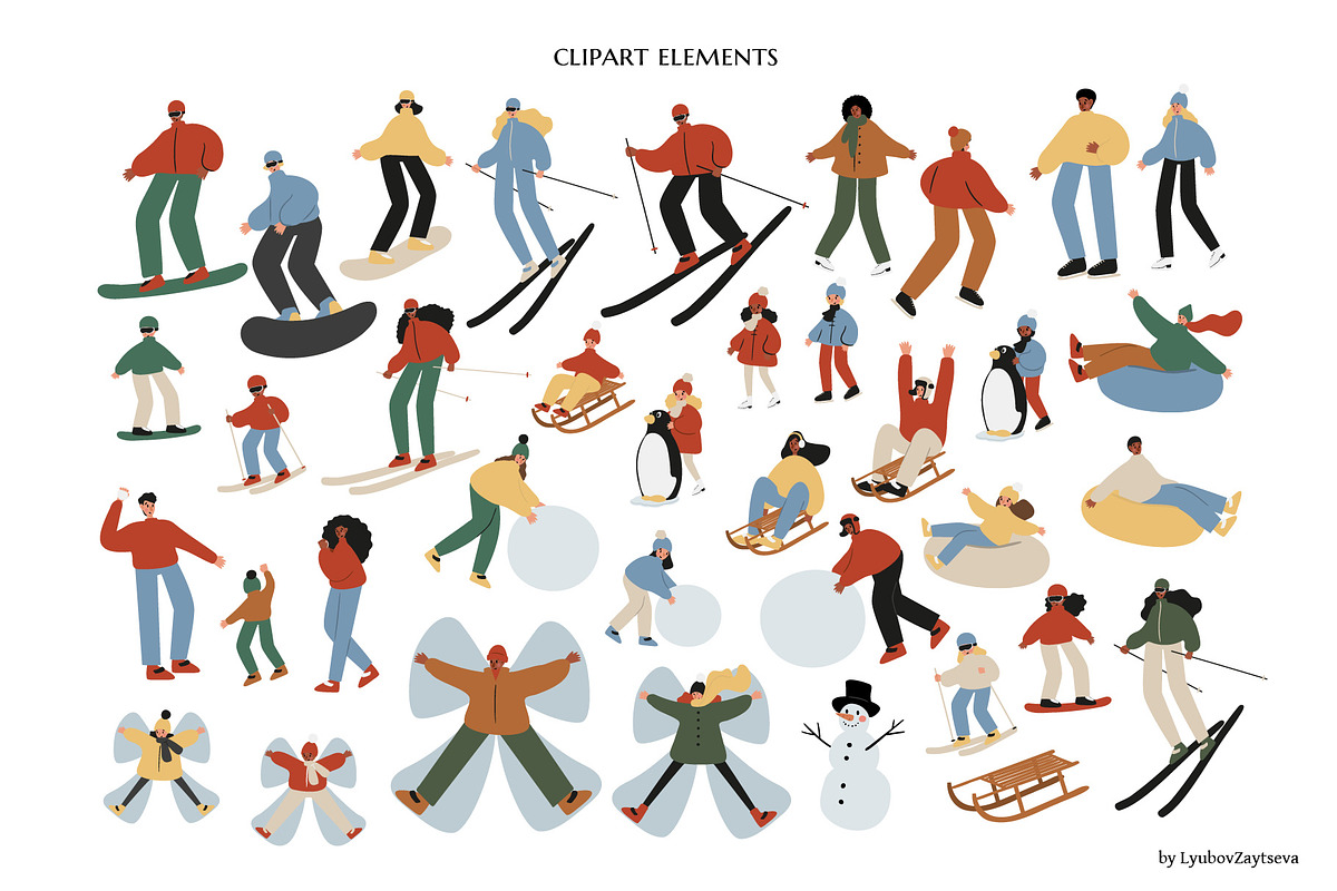 Winter season clipart, a Seasonal Illustration by LyubovZaytseva (Photo 3 of 15)