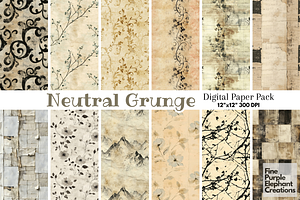 Neutral Grungy Vintage Distressed, a Pattern Graphic by Fine Purple Elephant