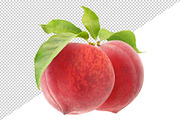 Isolated peach with leaves, an Object Graphic by Fruits+Veggies (Thumbnail 3 of 4)