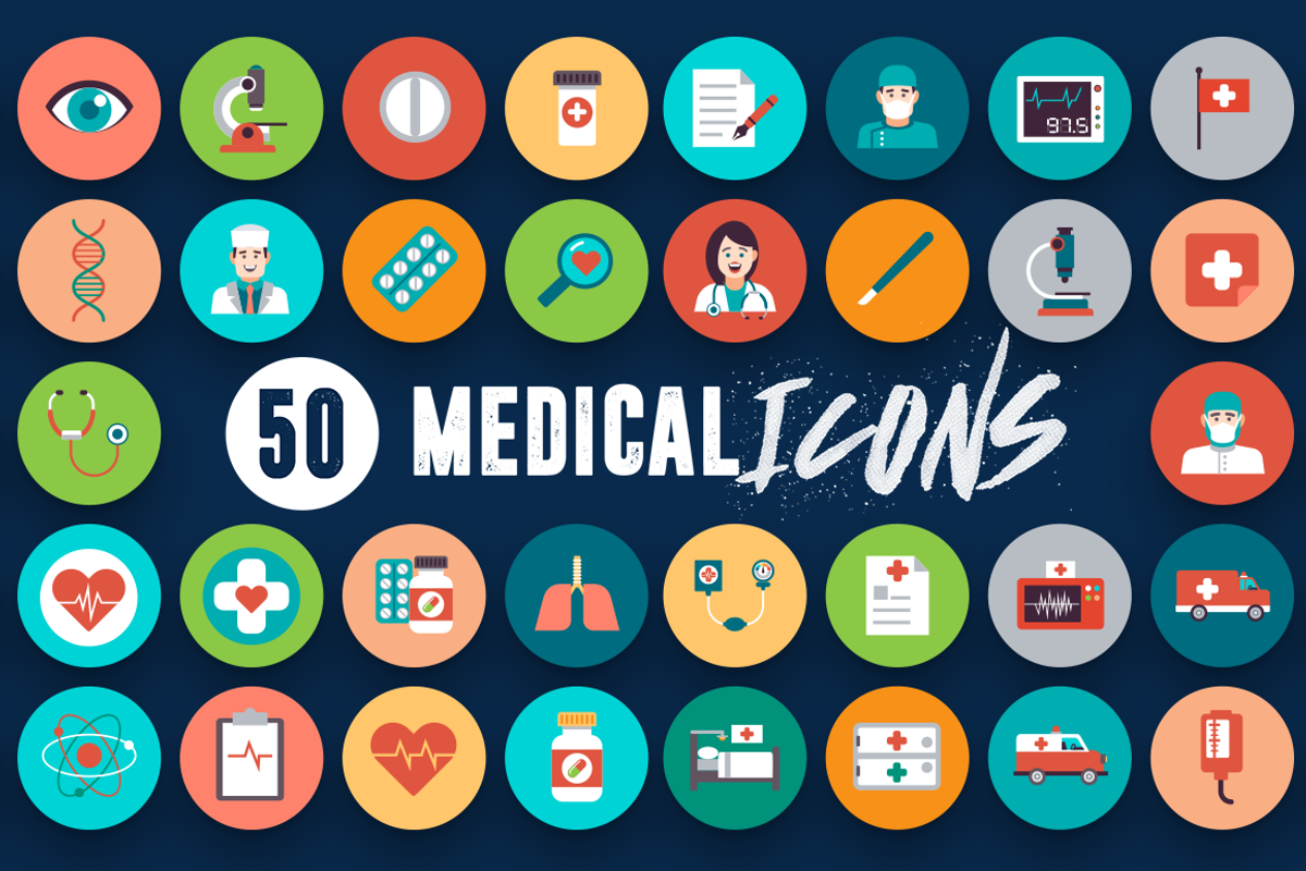 50 Medical Flat Icons, an Outline Icon by Dighital (Photo 6 of 6)