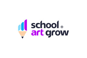 Pencil Art Growth Chart Logo, a Branding & Logo Template by ika trisiana