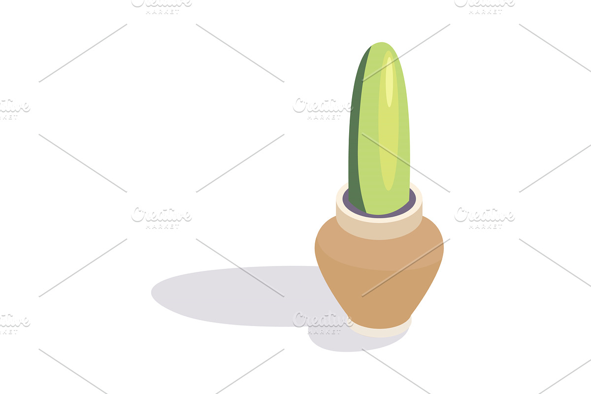 Isometric pot plant. Palm icon for, an Object Illustration by the8monkey