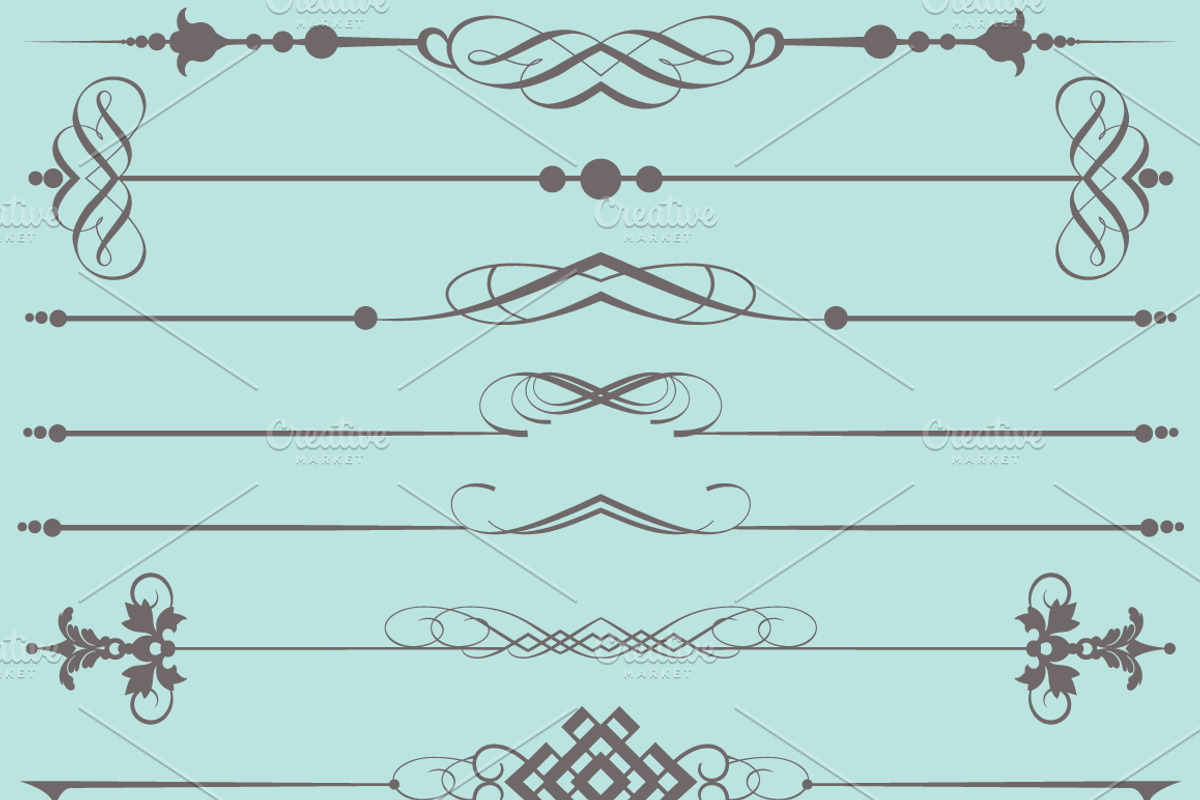 Set Vector Vintage Elements, an Outline Icon by kio (Photo 2 of 4)