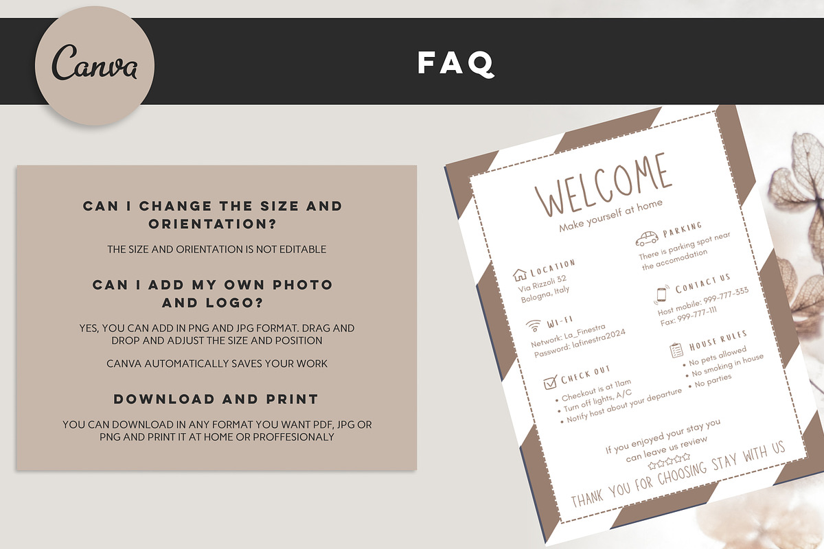 Welcome sign for Airbnb hosts, a Poster Template by Design House (Photo 9 of 15)