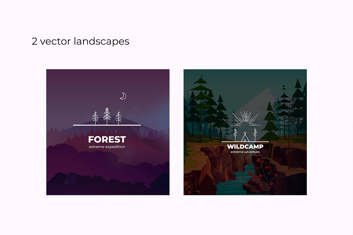 Camping linear Badges, an Illustration by 2dvillShop (Photo 4 of 8)