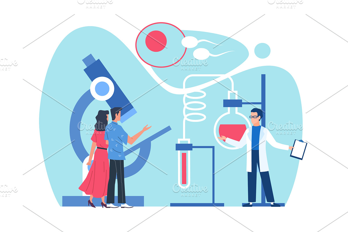 Artificial insemination. Tiny people, an Object Illustration by YummyBuum