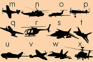 Aircrafts Silhouettes Dingbats Font