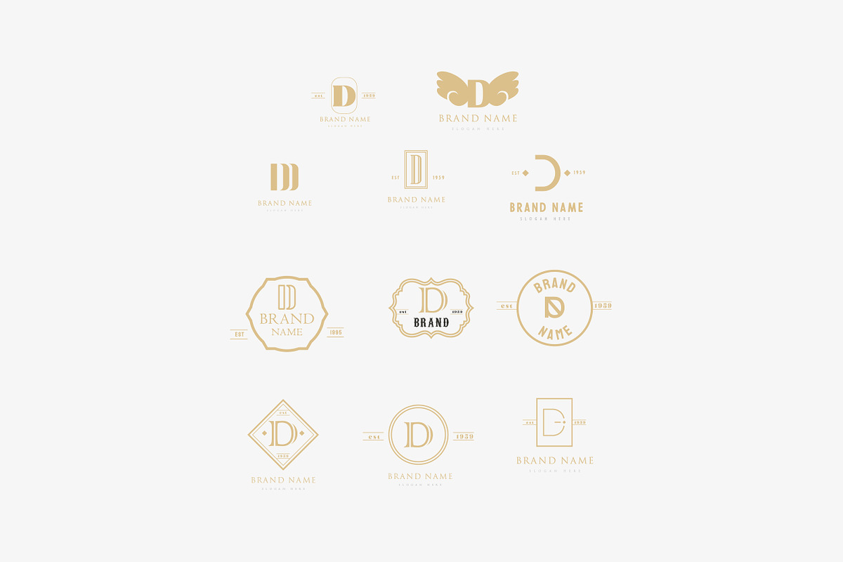 D letter MINIMAL VINTAGE LOGOS, a Branding & Logo Template by Hamed Studio (Photo 6 of 6)
