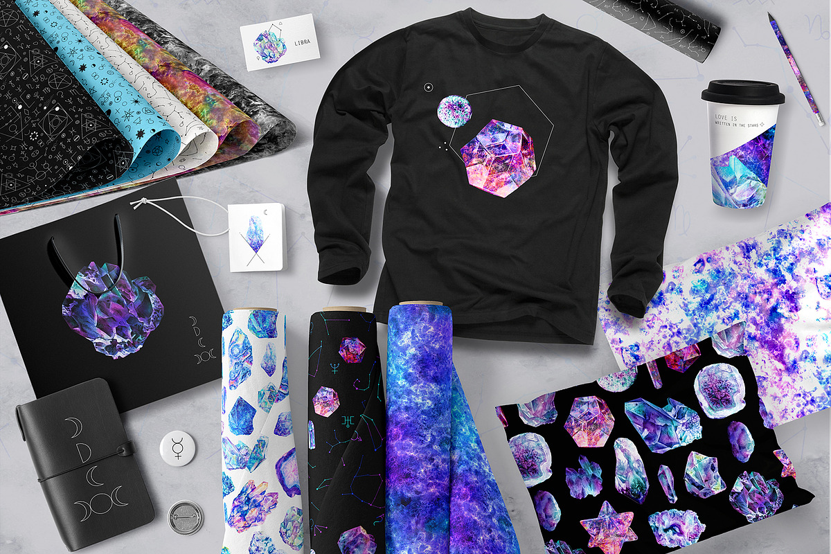Minerals and space. Astrology set, an Object Graphic by white angel arts (Photo 16 of 20)