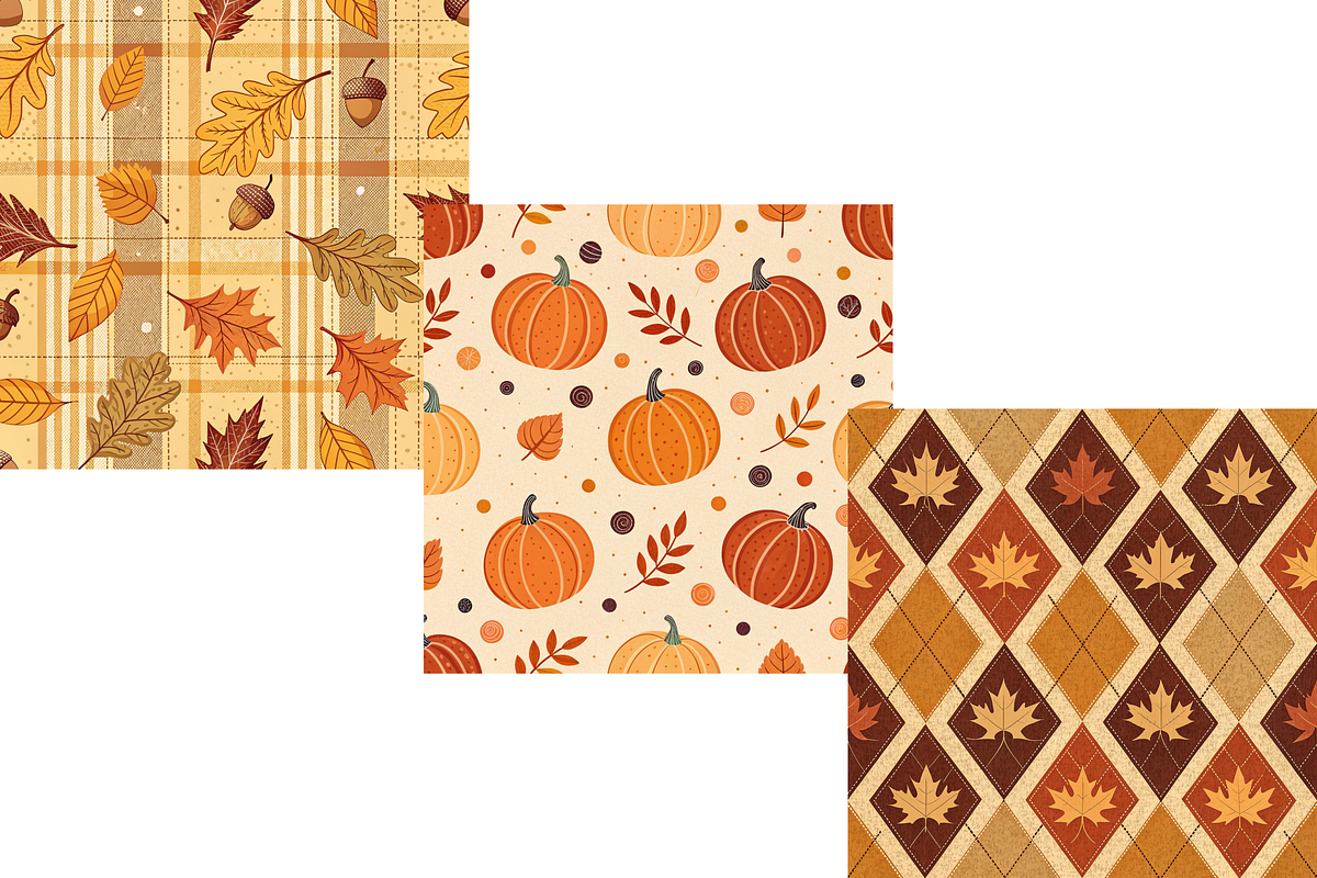 Autumn Fall Plaid Seamless Pattern, a Pattern Graphic by FloridPrintables (Photo 3 of 11)