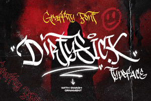 Dirtysick - Graffiti Font, a Blackletter Font by Dirtyline Studio