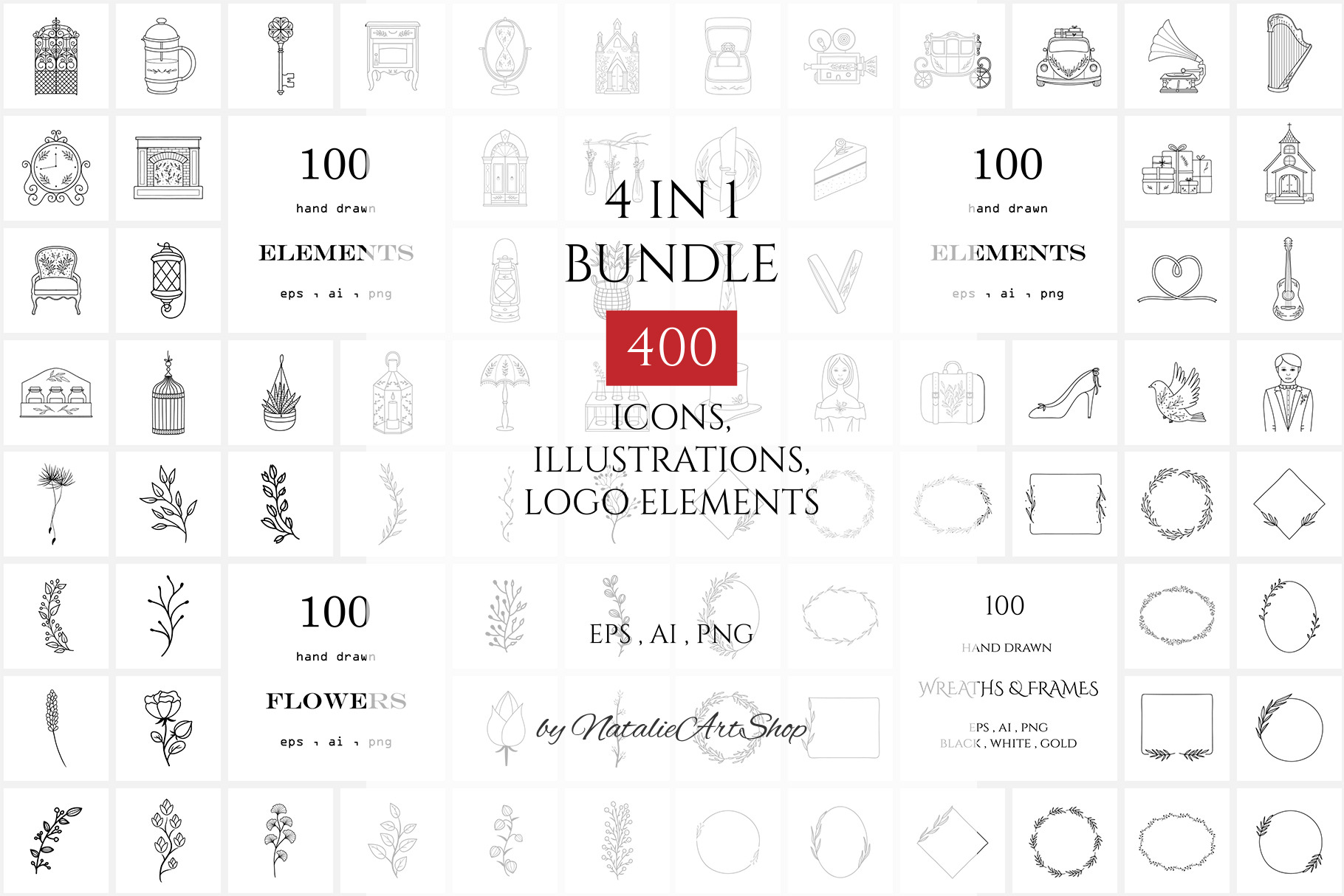 Line Art & Icons bundle, a Decorative Illustration by NatalieArtShop