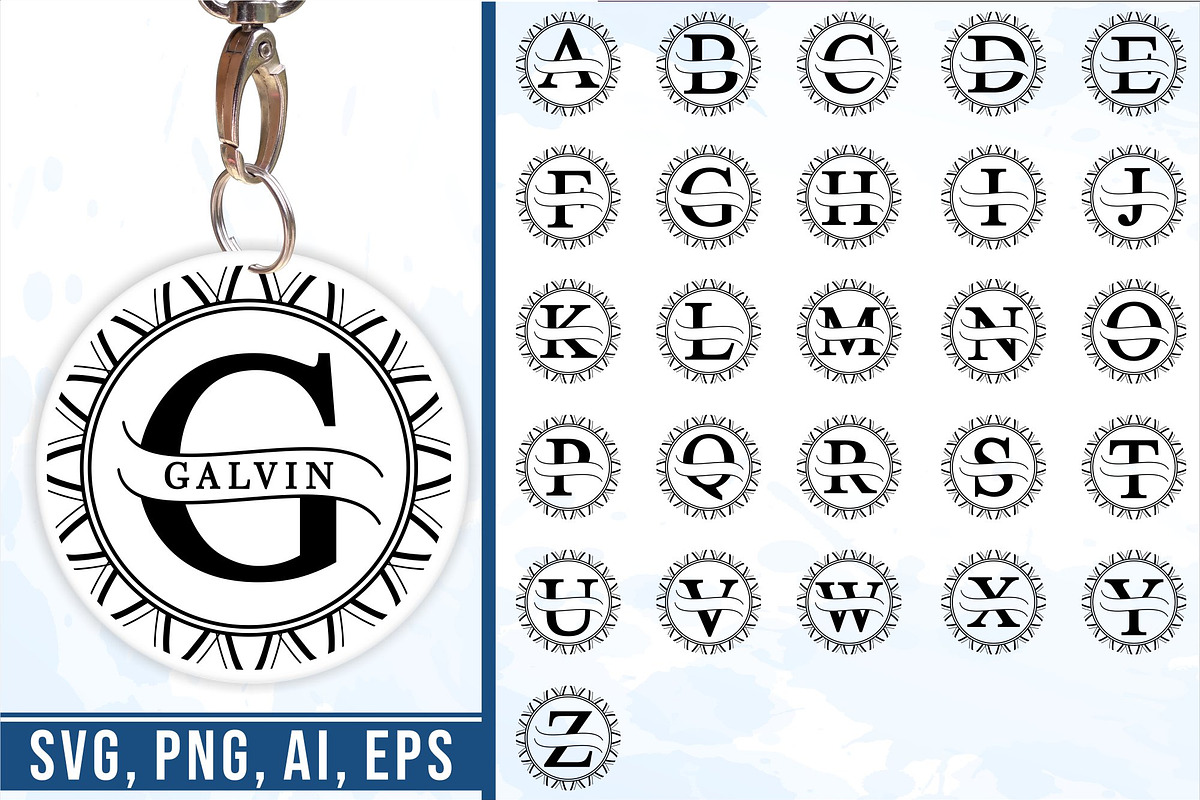 Split Monogram Letter SVG Bundle, an Object Graphic by D2PUTRI (Photo 16 of 19)