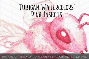 8 Pink Whimsical Insects