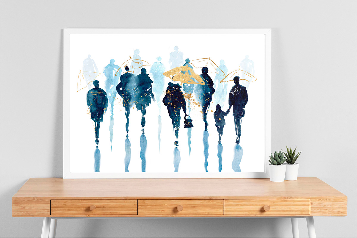 Watercolor Silhouettes People Set, a Person Illustration by AlineArtStore (Photo 5 of 12)