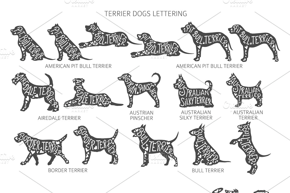 Terrier dogs Silhouettes, an Animal Illustration by pet design shop (Photo 9 of 13)