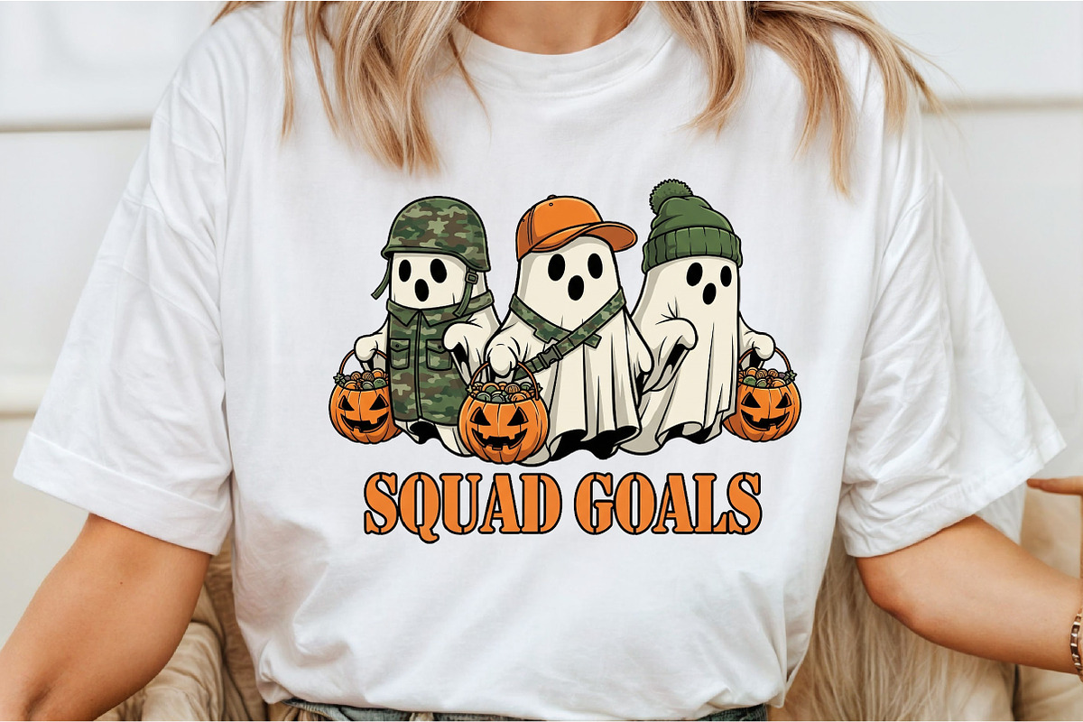 Camo Ghosts Halloween Sublimation, an Illustration by DreamCafeArt (Photo 2 of 6)