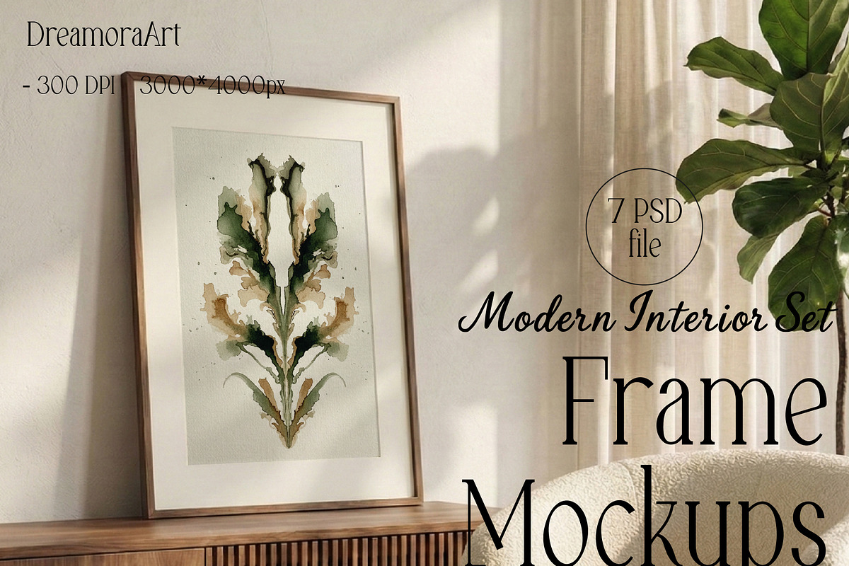 Natural Light Frame Mockups Set PSD, a Mockup by DreamoraArt (Photo 1 of 5)