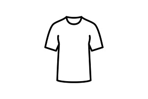 T shirt black line icon, an Outline Icon by Web Incredible