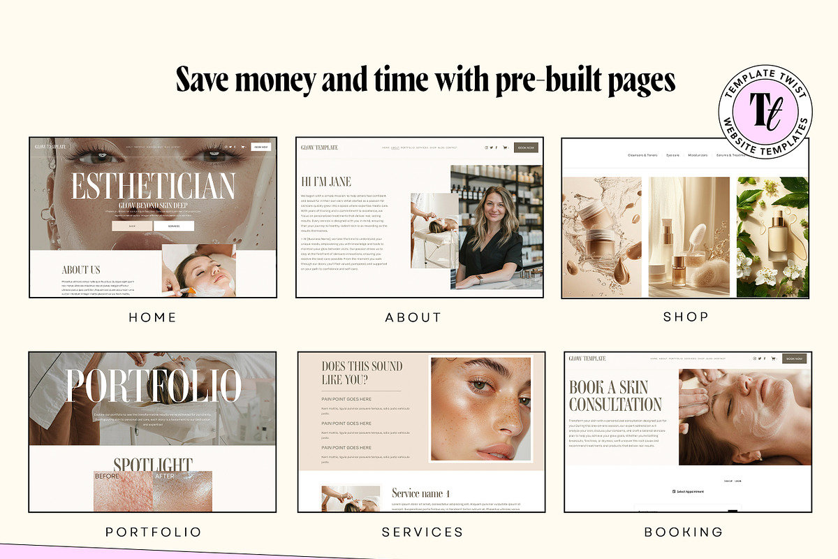 Esthetician Website Template, a Squarespace Template by Template Twist Shop (Photo 4 of 10)
