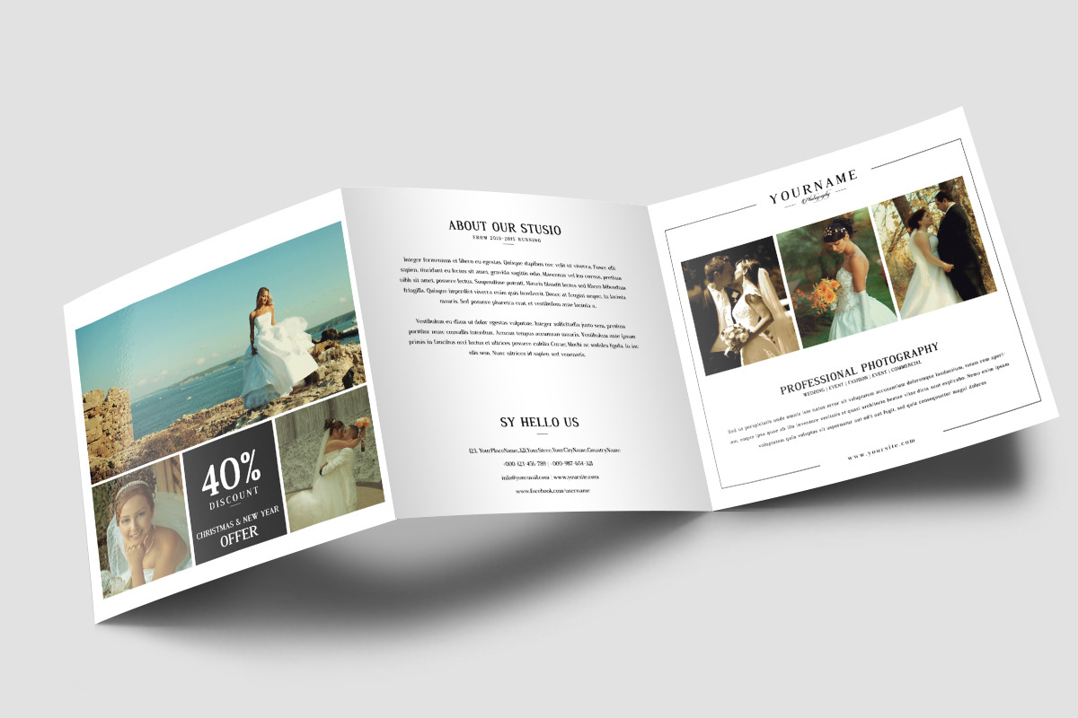 Wedding Photography  Square Trifold, a Brochure Template by SmmrDesign (Photo 3 of 4)
