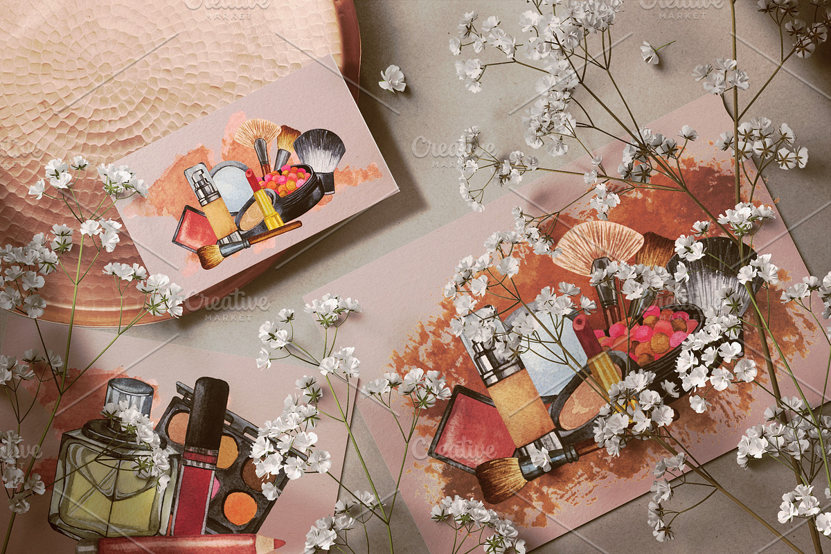 Make Up Watercolor Set, an Object Illustration by BarvArt (Photo 5 of 13)