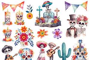 Day Of The Dead Clipart Set