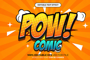 Pow Comic 3D Editable Text Effect