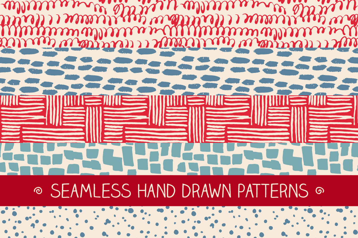Set of hand drawn patterns