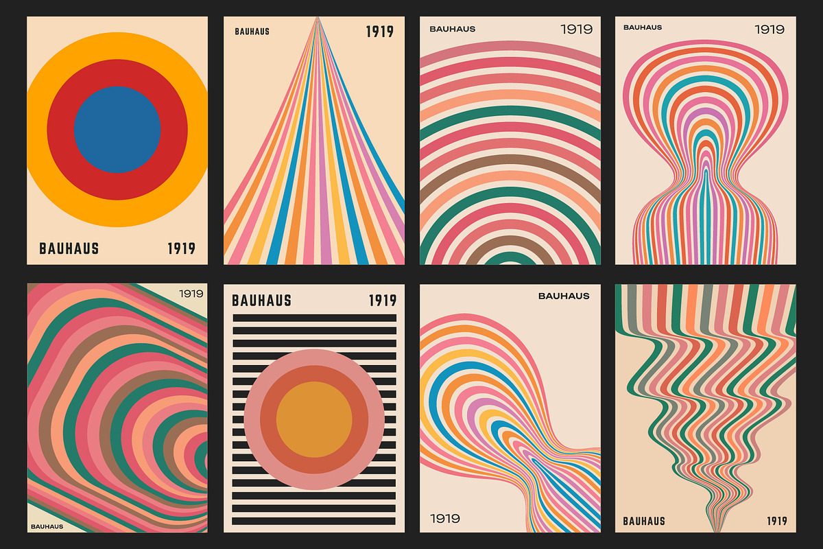 40 BAUHAUS POSTERS VECTOR SET, a Pattern Graphic by craftlove (Photo 5 of 9)