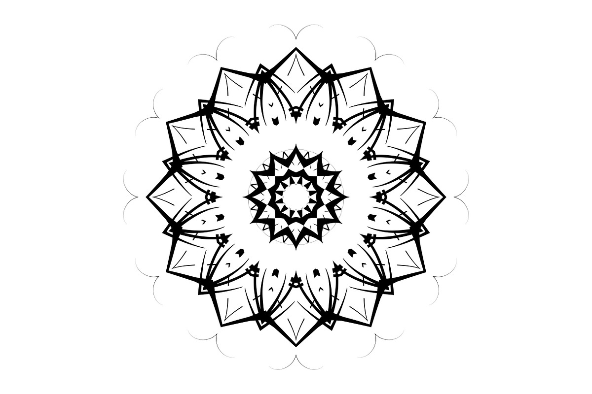 Black White Mandala Illustration Set, a Decorative Illustration by NJ Himel (Photo 54 of 101)