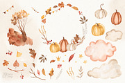 AUTUMN MOMENTS. Watercolor clipart, an Animal Illustration by OlliArtDesign (Thumbnail 3 of 8)