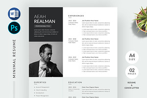 Word Resume & Cover Letter, a Stationery Template by Pixelpick