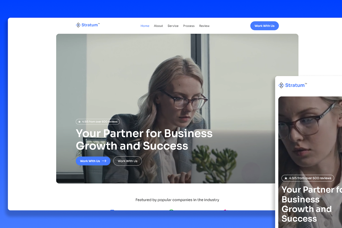 Stratum Consulting Framer Template, a Landing Page Template by Flow Samurai Templates (Photo 1 of 4)
