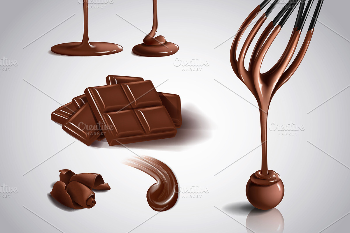 Realistic chocolate set., a Food Illustration by George Rod (Photo 1 of 3)