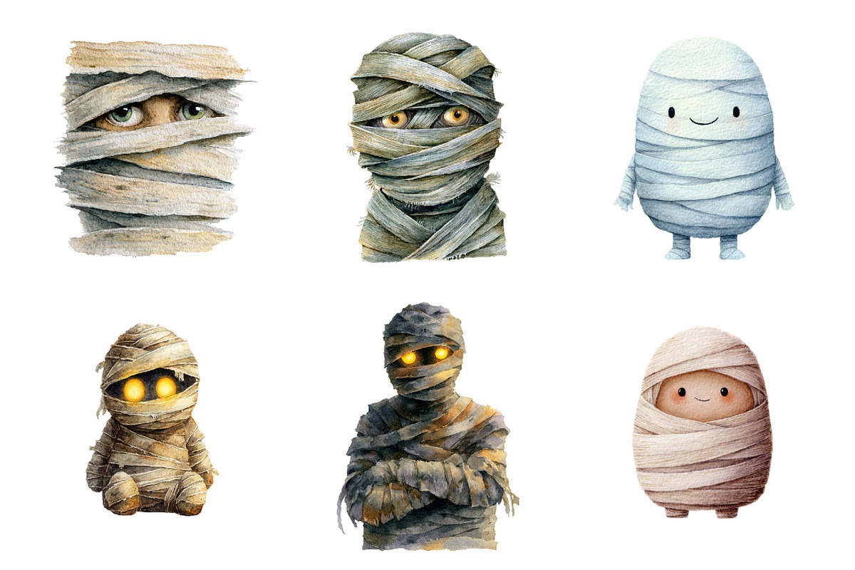 Minimalist Halloween Mummy Clipaart, a Graphic by CitraGraphics (Photo 3 of 4)
