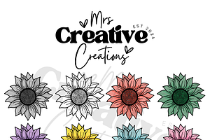 Colorful Sunflowers Clipart Bundle, a Graphic by Mrs. Creative Creations