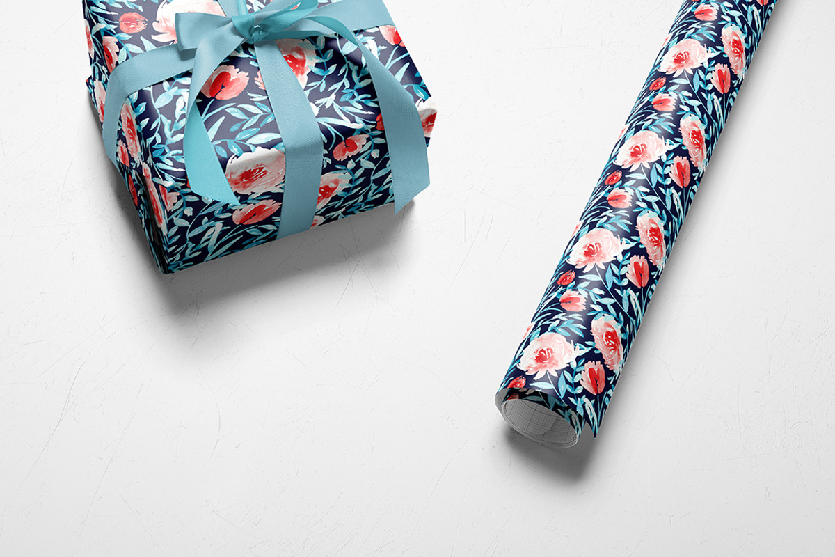 Coral, turquoise and navy, a Pattern Graphic by Anya-D (Photo 4 of 5)
