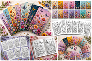 Flower with Butterfly Coloring Book, a Pattern Graphic by S Graphic Studio (Thumbnail 3 of 3)