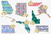 50 States Sublimation Clipart Bundle, an Illustration by OldMarket Designs (Thumbnail 3 of 12)