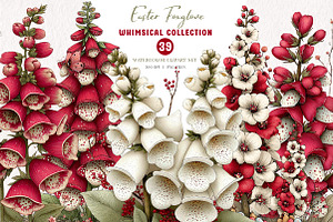 Whimsical Easter Foxglove Clipart, an Illustration by CreationArt
