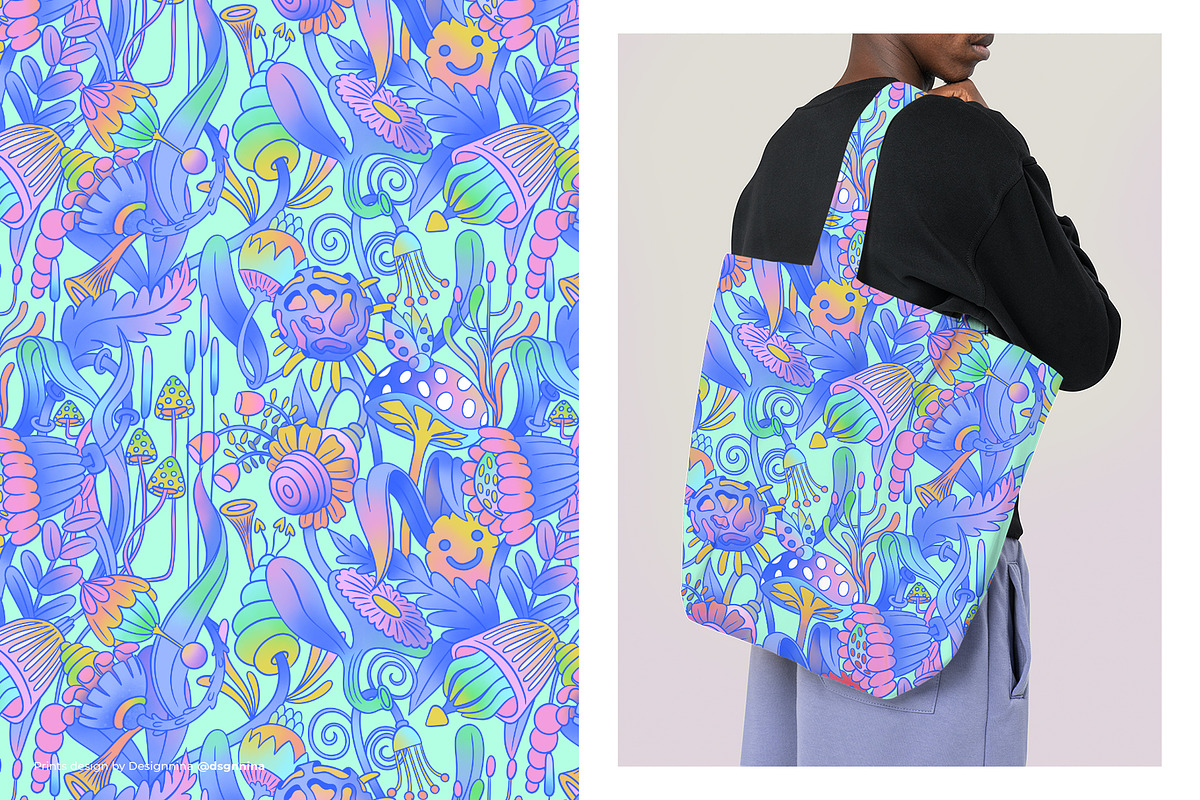 Cosmic Flora seamless pattern, a Pattern Graphic by Designnina Shop (Photo 8 of 11)