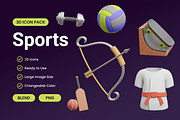 Sports 3D Icon Pack, an Object 3D Model by Bartama Graphic (Thumbnail 1 of 2)