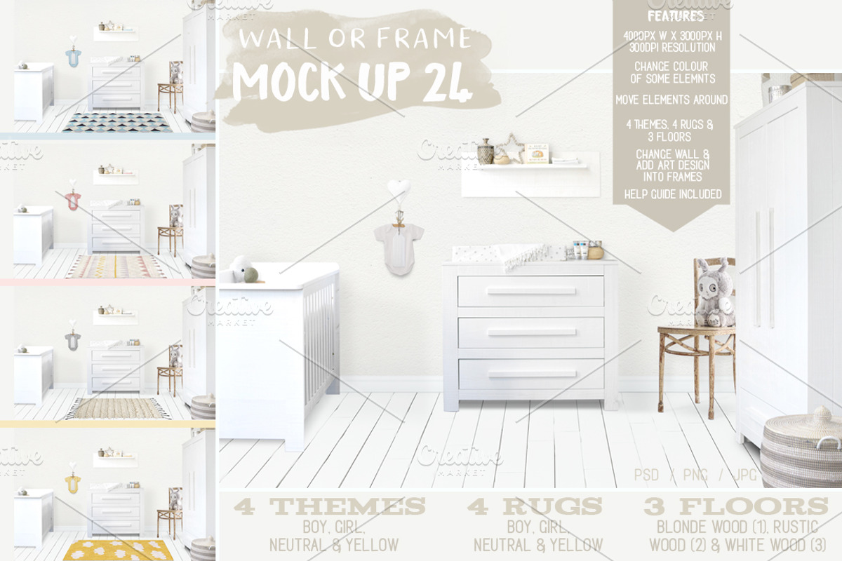 30 for $30 Kids Room MockUps + BONUS, a Product Mockup by Whimsicality (Photo 27 of 43)