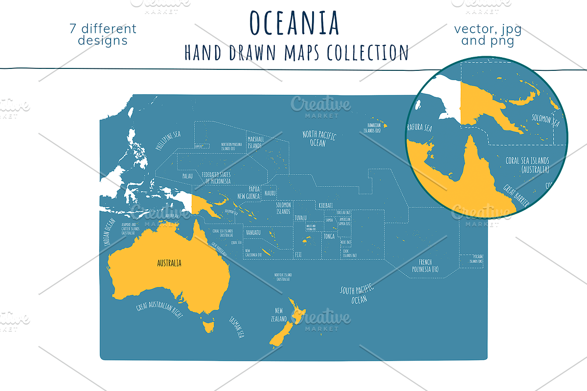 Oceania Maps Collection, an Education Illustration by Illustrationsforteachers (Photo 7 of 8)