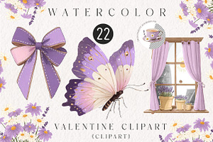 lavender cottagecore clipart set, an Illustration by CreationArt