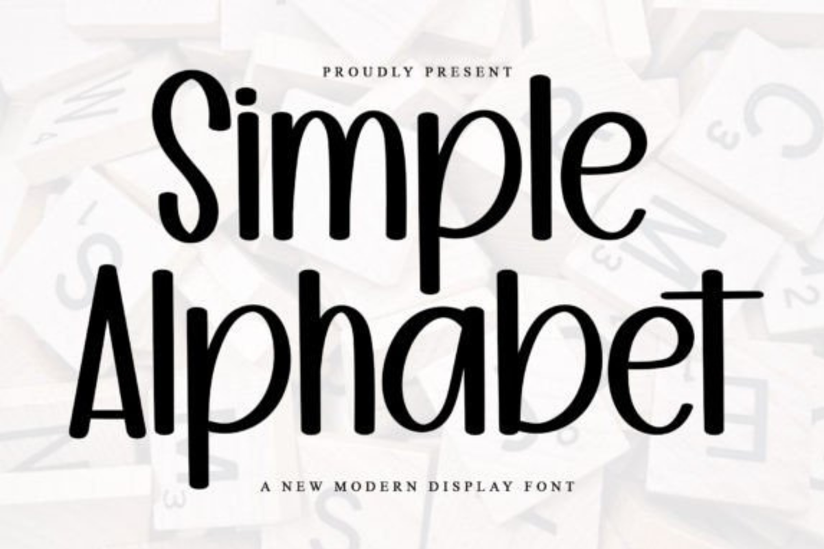 Simple Alphabet Font, a Script Font by shopcosm (Photo 1 of 3)