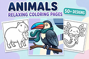 Animals: Relaxing Coloring Pages #2, an Animal Illustration by Inkivelle Studio (Thumbnail 1 of 3)