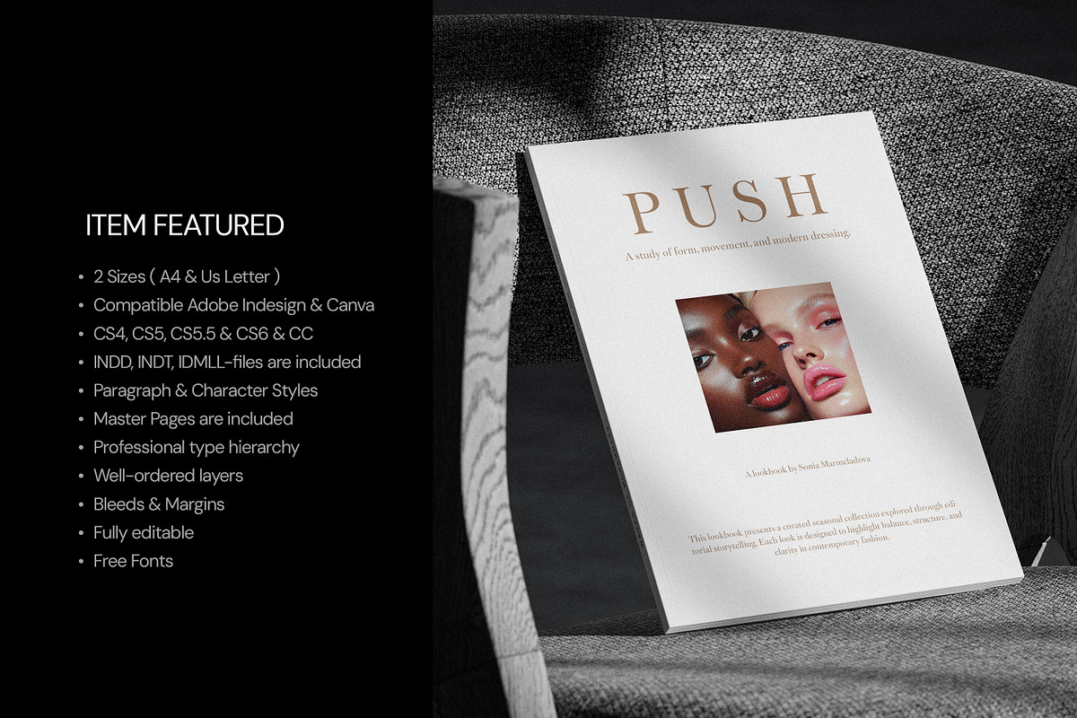 Editorial Lookbook Brochure Template, a Brochure Template by Artisan Vibes (Photo 2 of 9)
